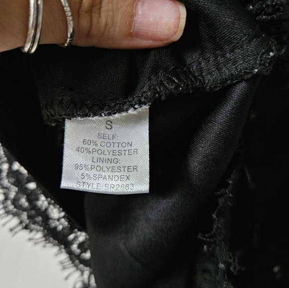 Sophie Rue black lace and sequin top, small - Picture 5 of 6